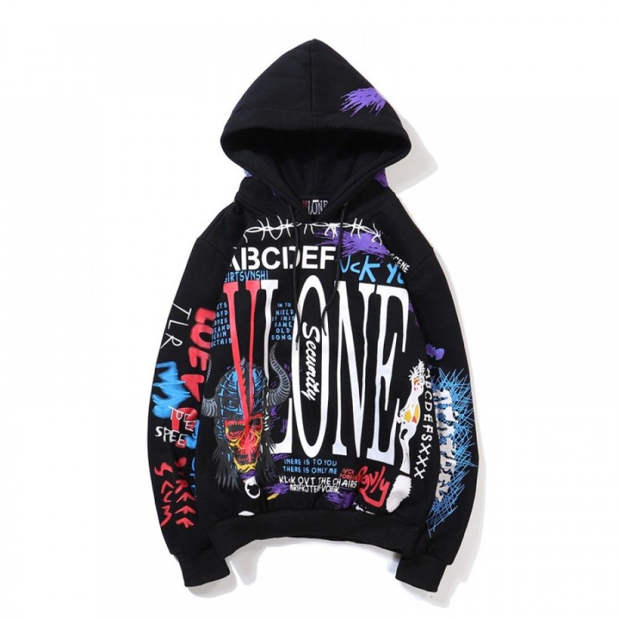 Men'S Favoshape | Oversized Graffiti Fashion Hoodie Hip Hop Pullover