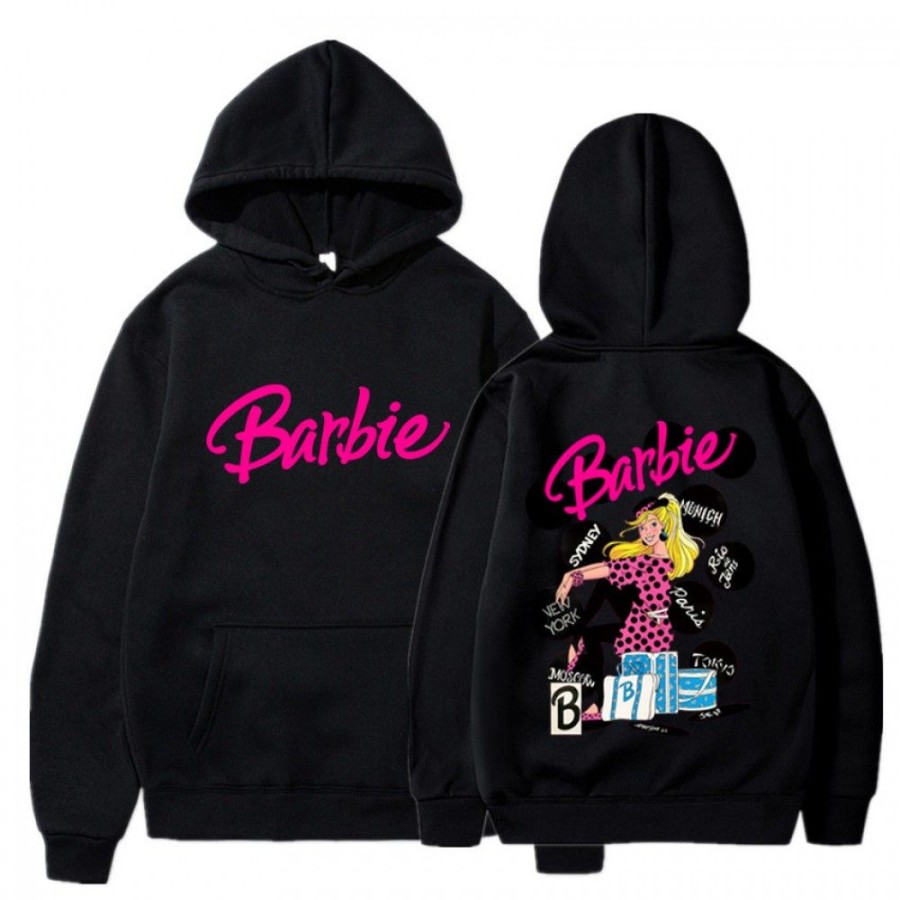 Men'S Favoshape | Women'S Barbie Graphic Printed Oversized Drawstring Hoodie