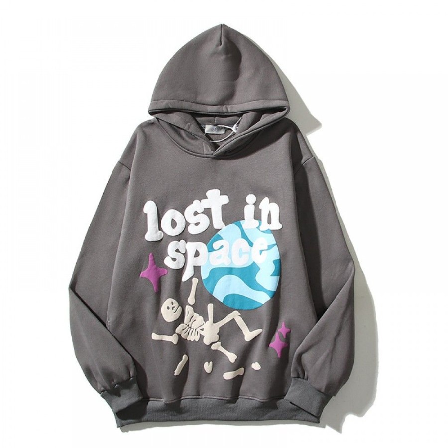 Men'S Favoshape | Hip Hop Streetwear Lost In Space Skeleton Hoodie Gray