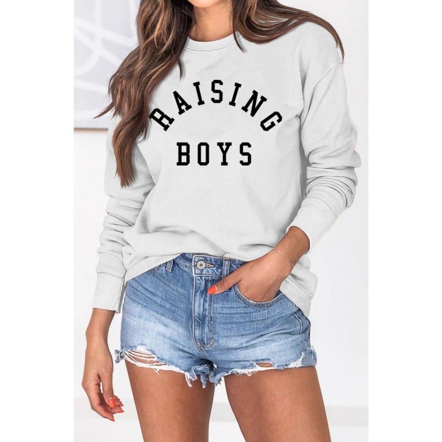 Women'S Favoshape | Women'S Raising Boys Crewneck Sweatshirt