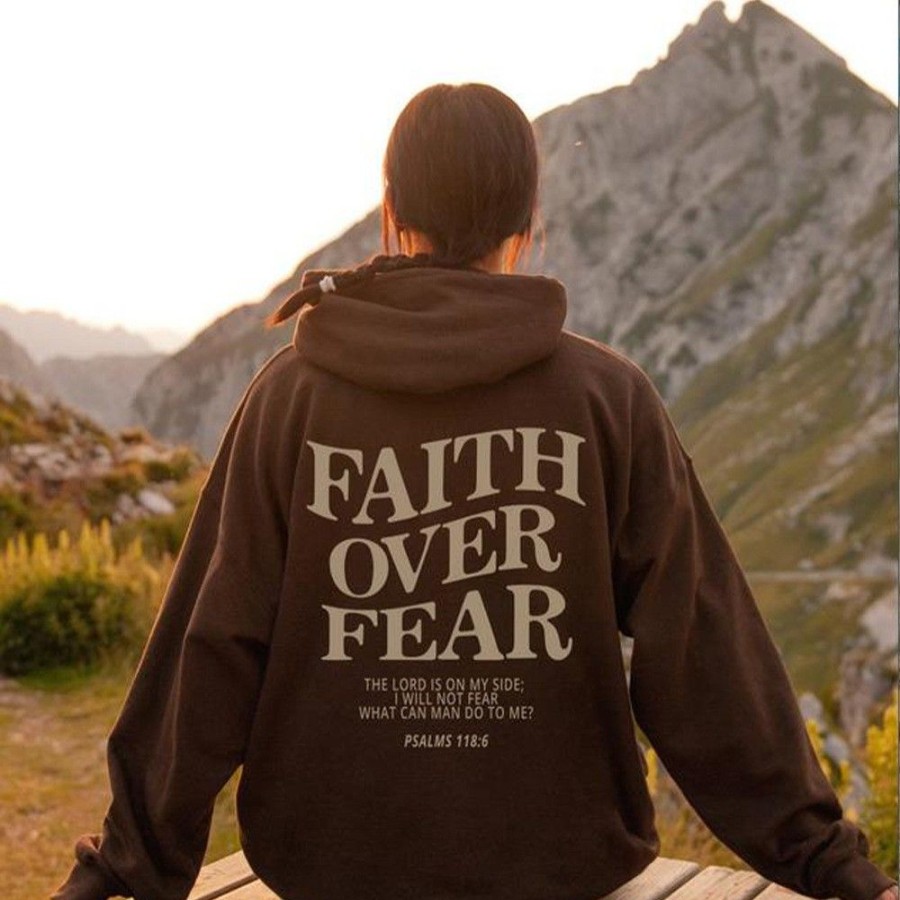 Women'S Favoshape | Women'S Faith Over Fear The Lord Is On My Side Hoodie