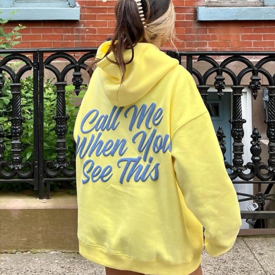 Women'S Favoshape | Women'S Call Me When You See This Printed Hoodie