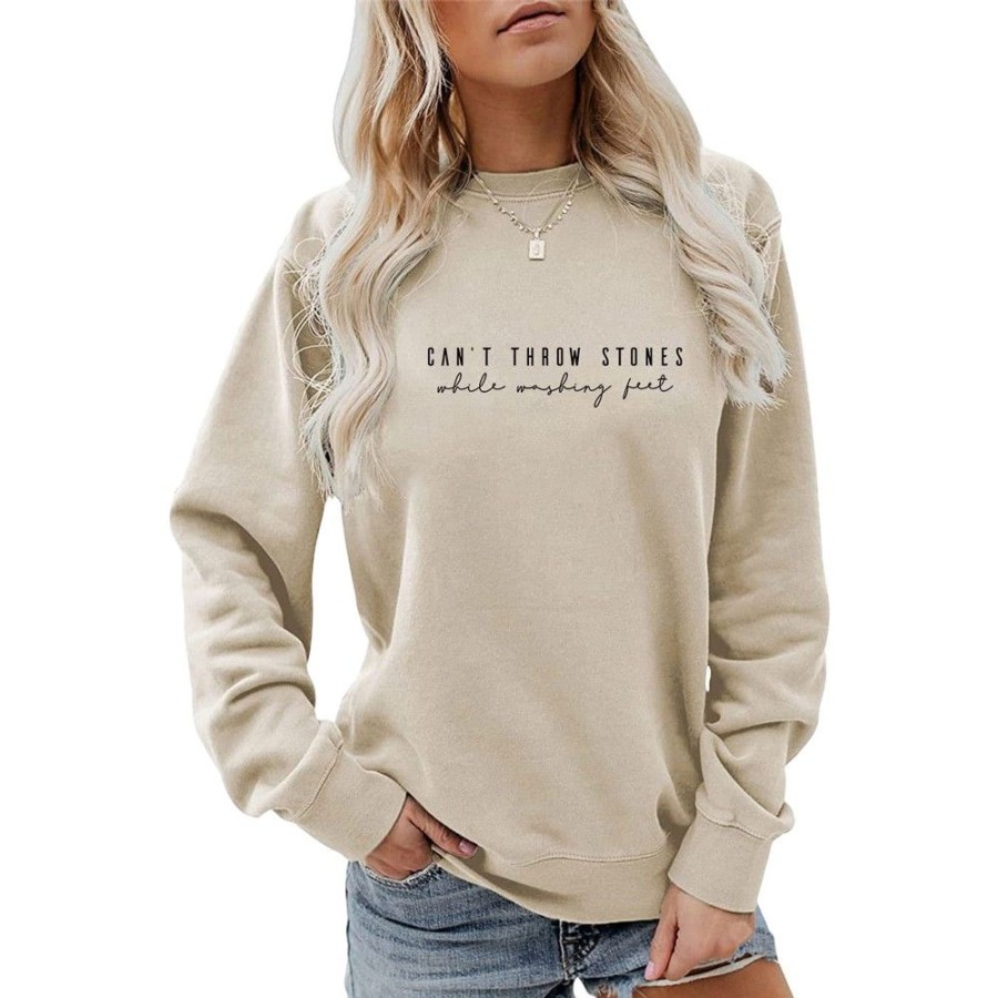 Women'S Favoshape | Women'S Can'T Throw Stones While Washing Feet Crewneck Sweatshirt