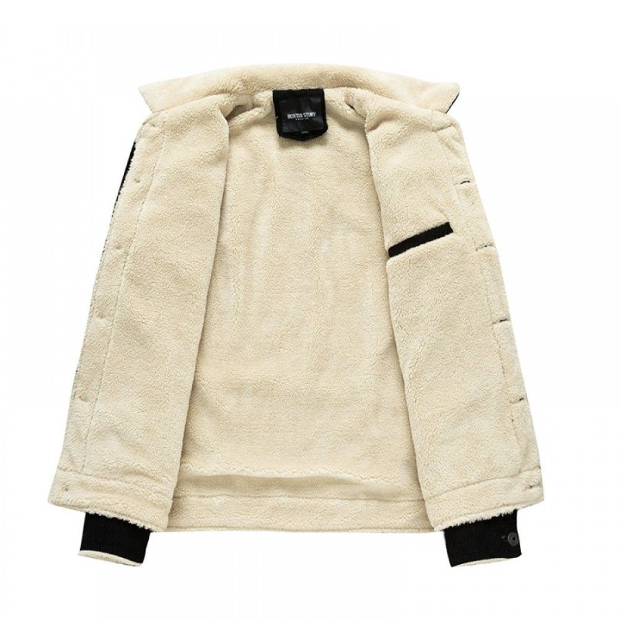 Men'S Favoshape | Men'S Retro Regular Fit Teddy Lined Corduroy Jacket