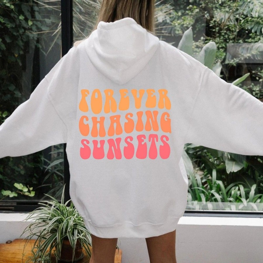 Women'S Favoshape | Women'S Forever Chasing Sunsets Printed Hoodie