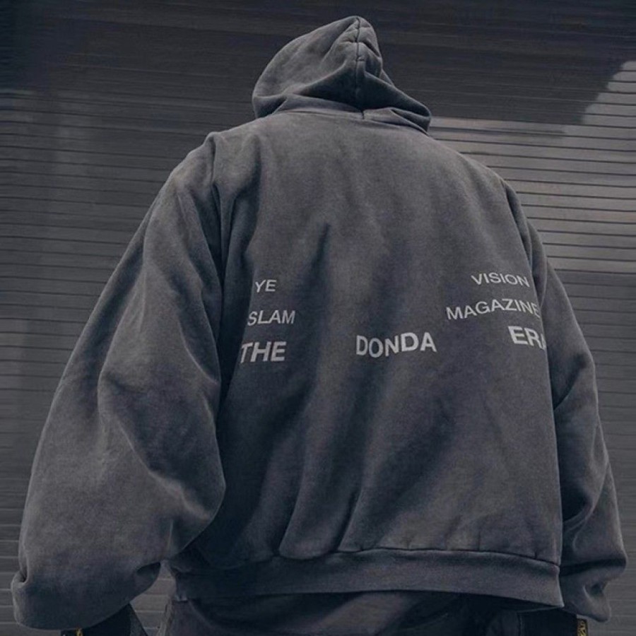 Men'S Favoshape | Hip Hop Streetwear Donda Era Hoodie Black