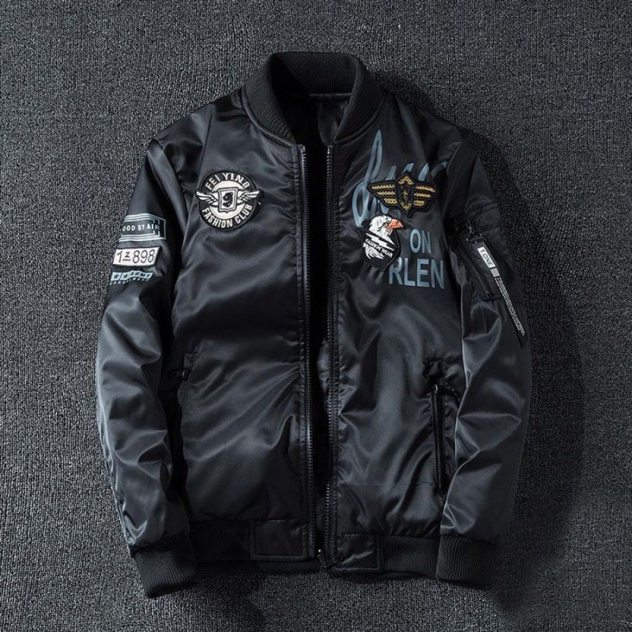 Men'S Favoshape | Mens Army Air Force Bomber Jacket Both Sides Wearable