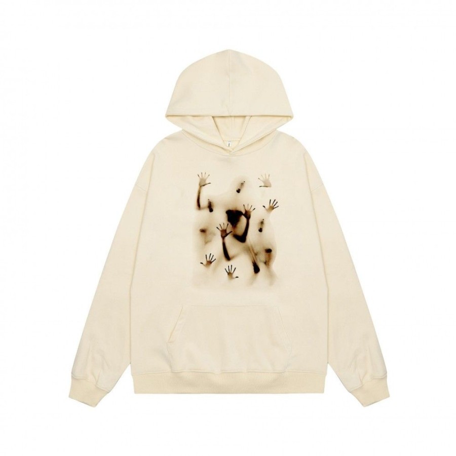 Men'S Favoshape | Solid Color Souls Graphic Printed Hoodie