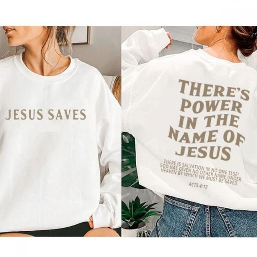 Women'S Favoshape | Women'S There'S Power In The Name Of Jesus Christian Sweatshirt