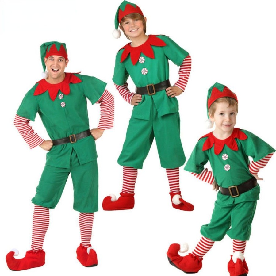 Christmas Favoshape | Family Matching Fun Christmas Elf Costumes Kids Elf Cosplay Costumes Green