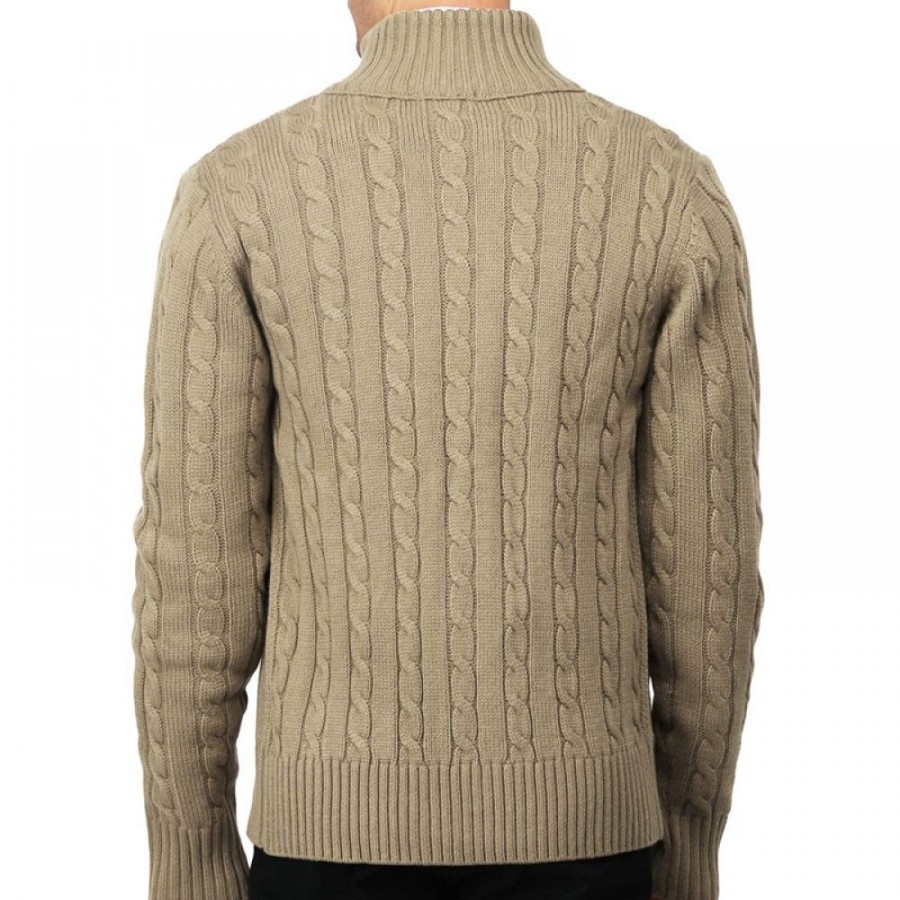 Men'S Favoshape | Men'S Vintage Button-Up Stand Collar Knitted Cardigan Sweater