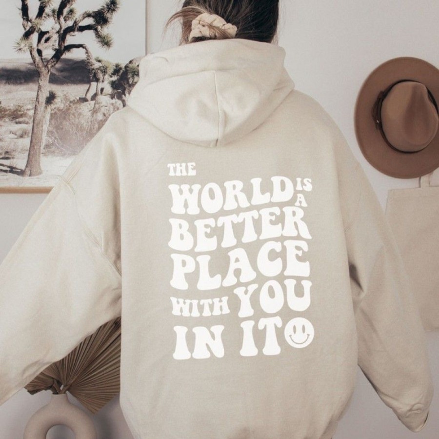 Women'S Favoshape | Women'S The World Is A Better Place With You Hoodie