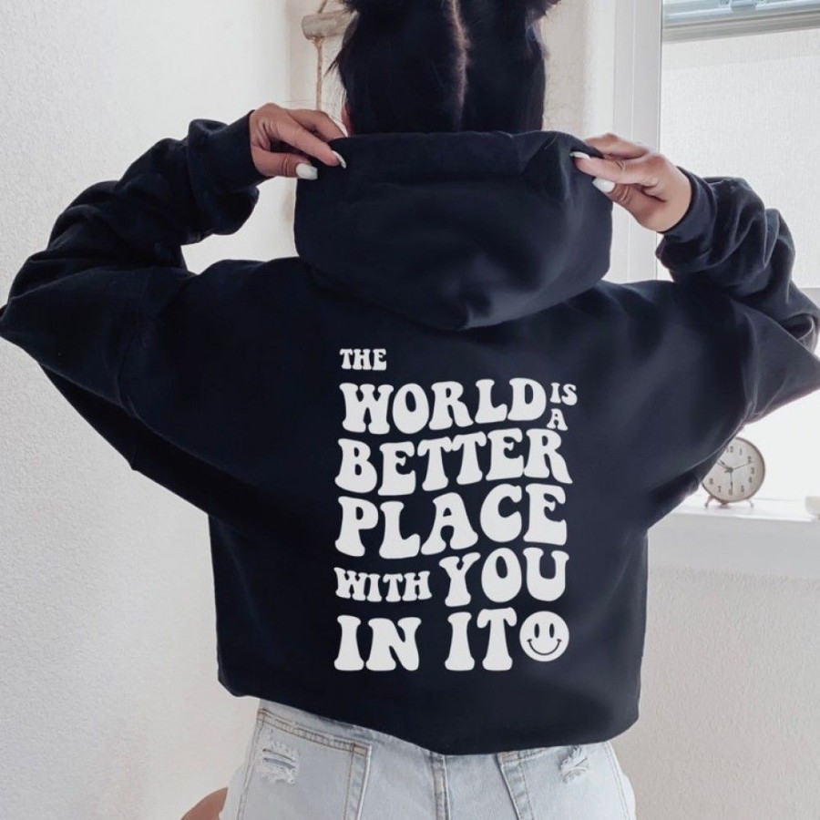 Women'S Favoshape | Women'S The World Is A Better Place With You Hoodie