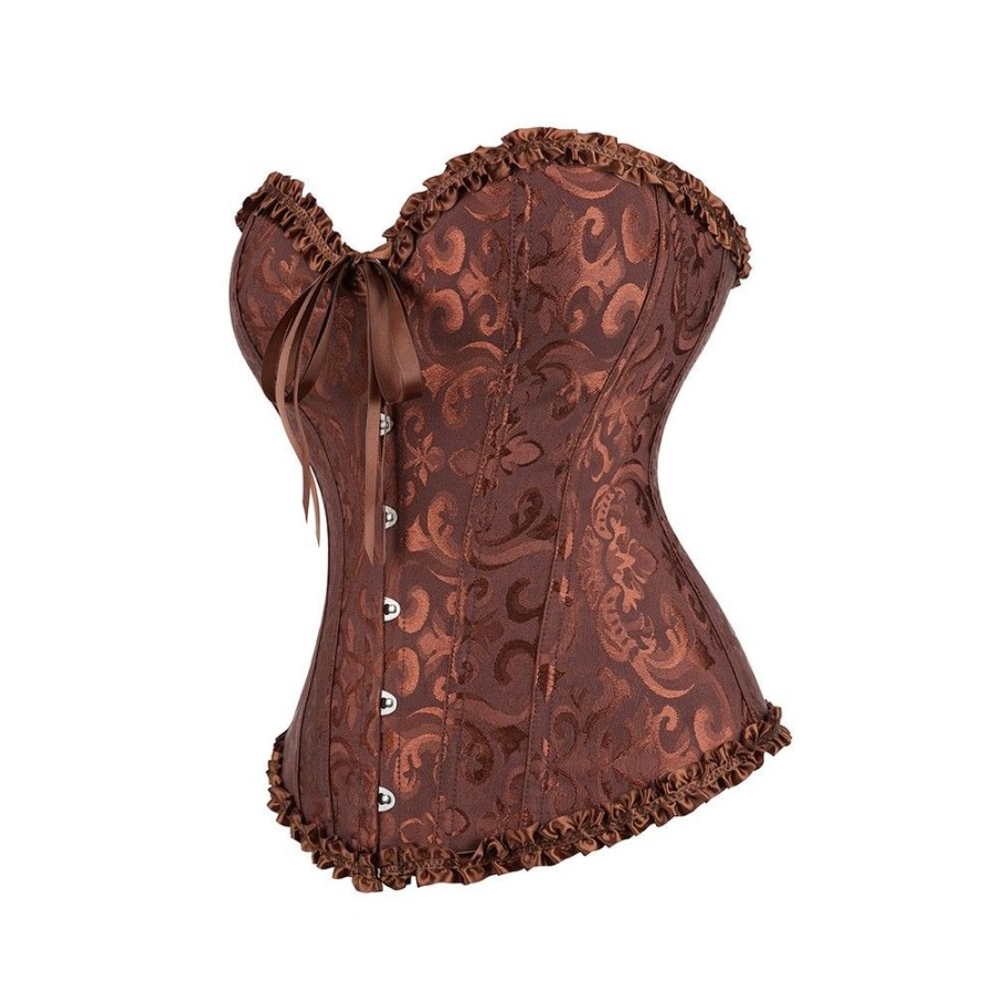 Corsets Favoshape | Women'S Lace Up Boned Overbust Corset Bustier Vintage Renaissance Bodyshaper