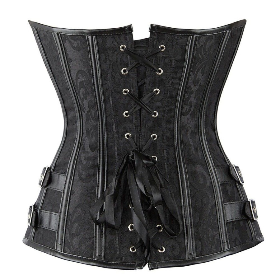 Corsets Favoshape | Gothic Overbust Buckle Lace Up Corset Basques Steampunk Waist Bustier