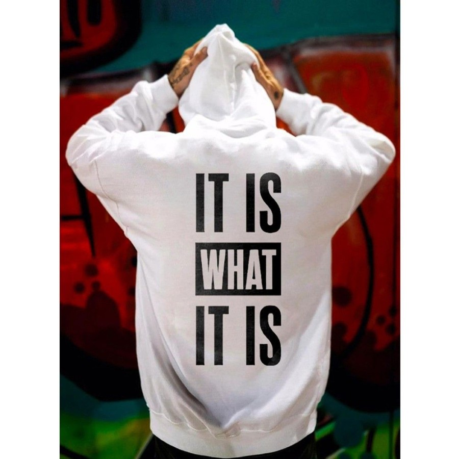 Men'S Favoshape | Men'S It Is What It Is Printed Hoodie