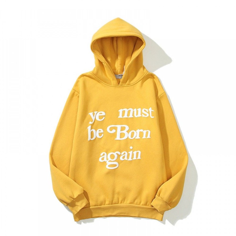 Men'S Favoshape | Hip Hop You Must Be Born Again Printed Oversized Hoodie