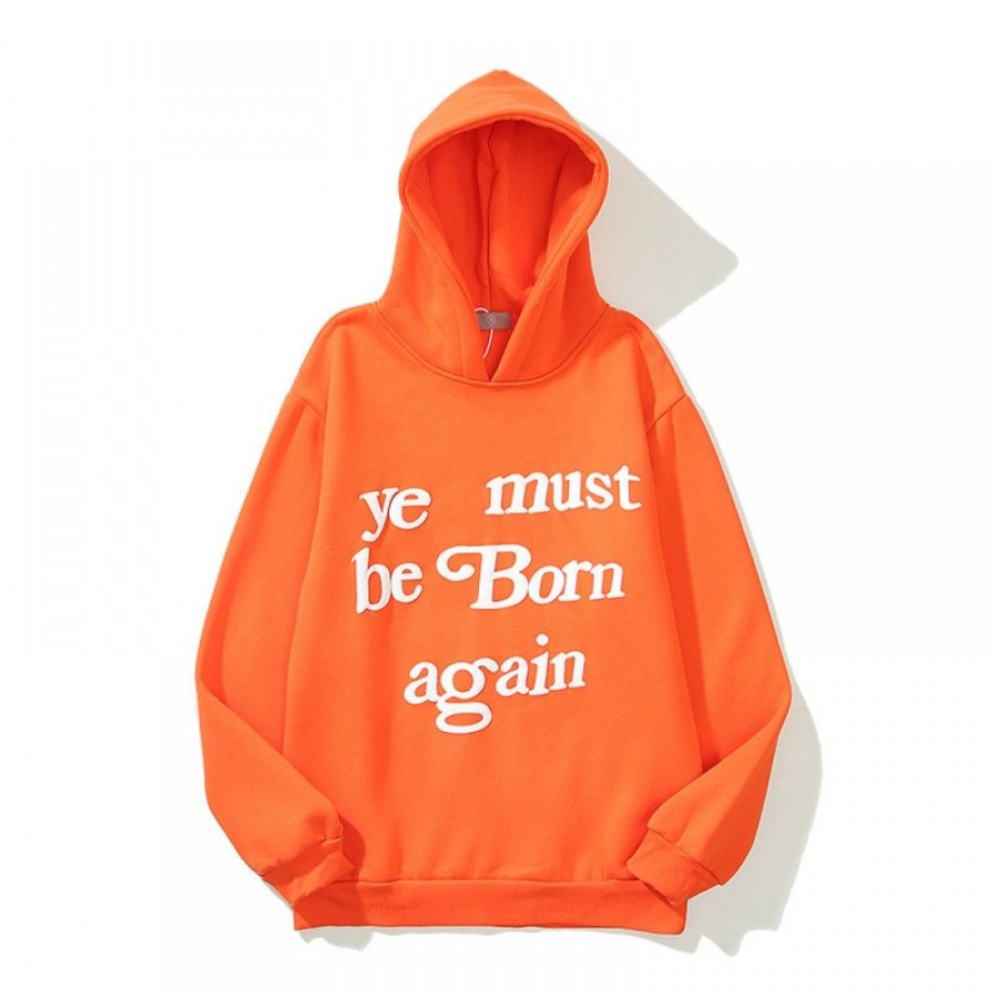 Men'S Favoshape | Hip Hop You Must Be Born Again Printed Oversized Hoodie