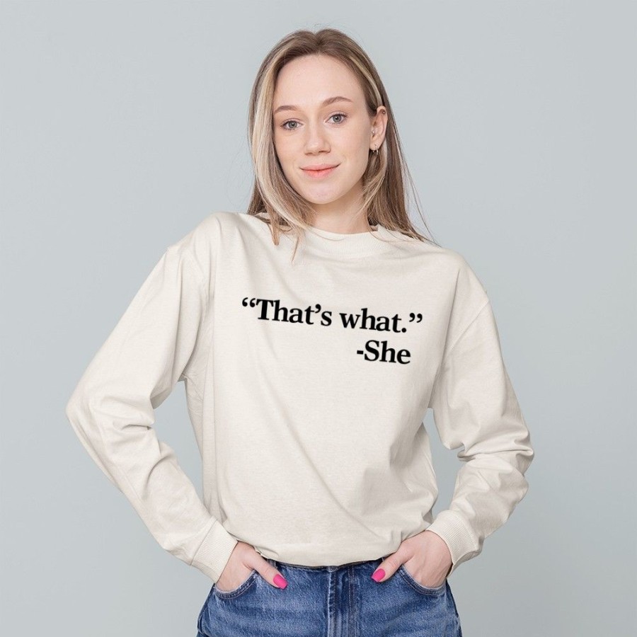 Women'S Favoshape | Women'S That'S What Crewneck Sweatshirt Khaki