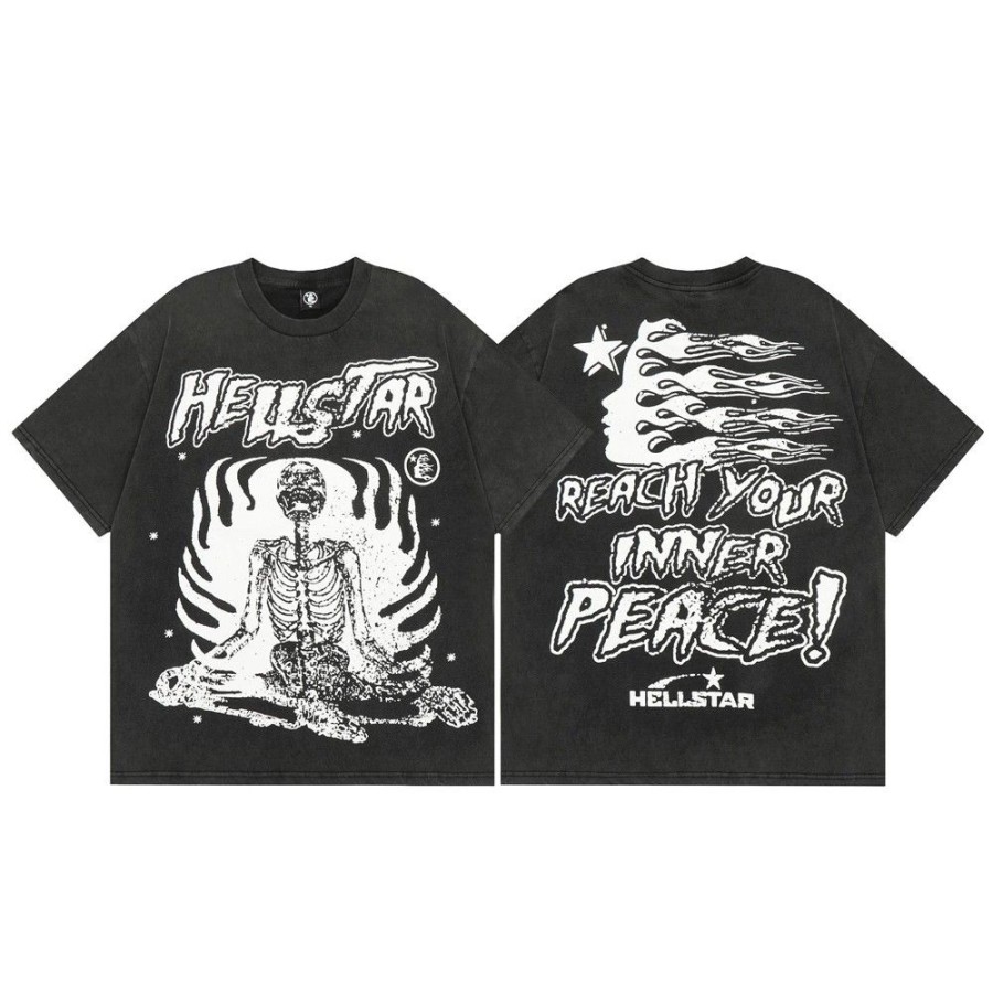 Men'S Favoshape | Men'S Hip Hop Reach Your Inner Peace T-Shirt Black