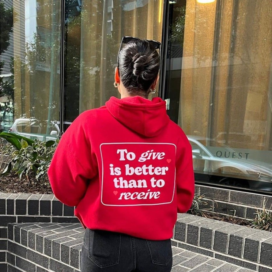 Women'S Favoshape | Women'S Inspirational To Give Is Better Than To Receive Hoodie