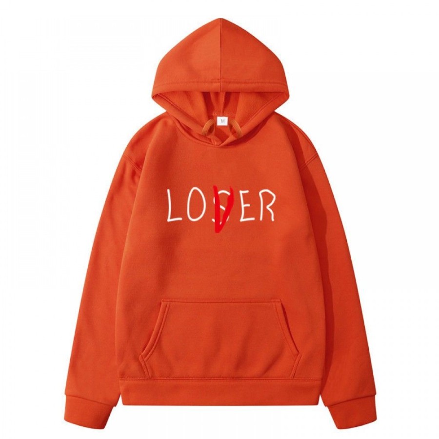 Men'S Favoshape | Unisex Pullover Loser Lover Double Meaning Drawstring Hoodie