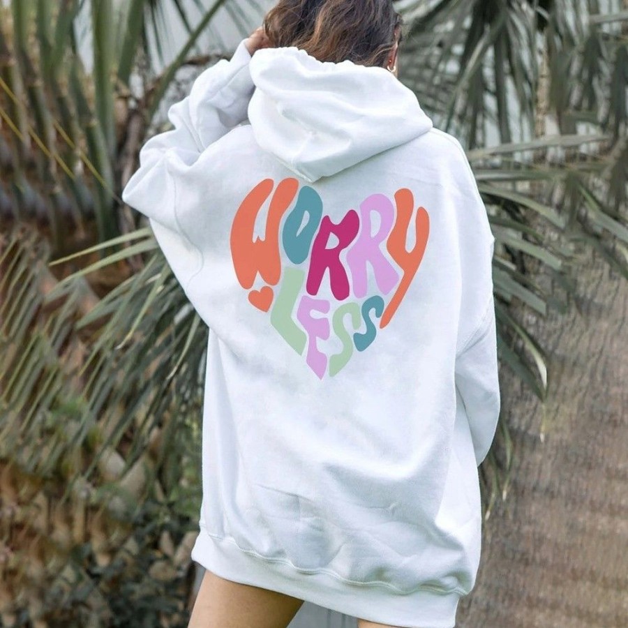 Women'S Favoshape | Women'S Worry Less Printed Hoodie