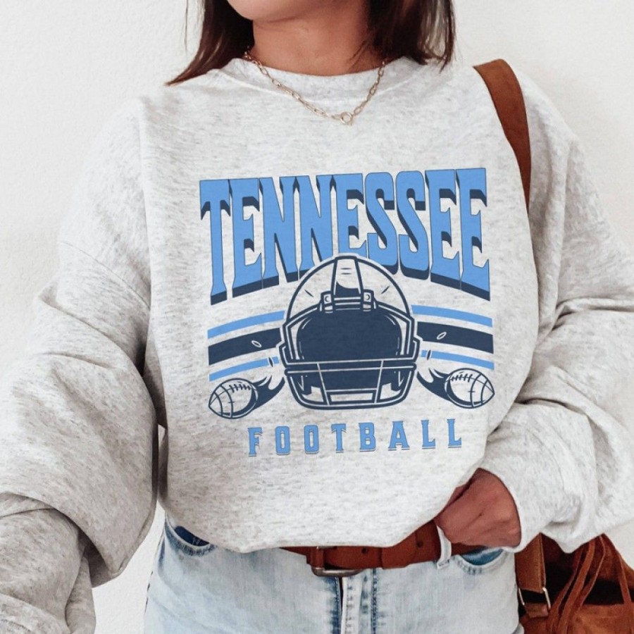 Women'S Favoshape | Women'S Tennessee Football Season Crewneck Sweatshirt Gray