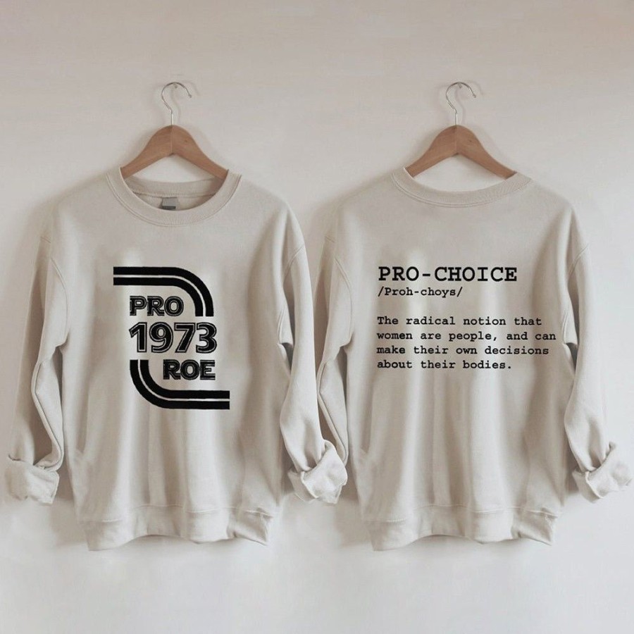 Women'S Favoshape | Women'S Pro Roe 1973 Crewneck Sweatshirt Khaki