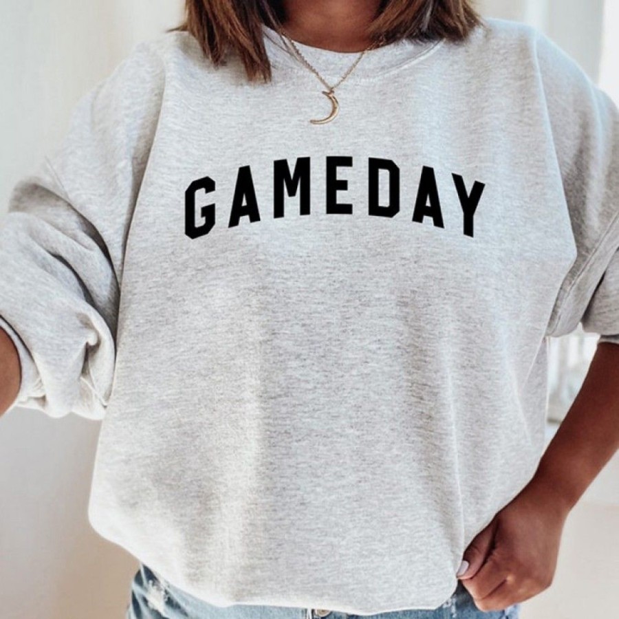 Women'S Favoshape | Women'S Cute Game Day Crewneck Sweatshirt